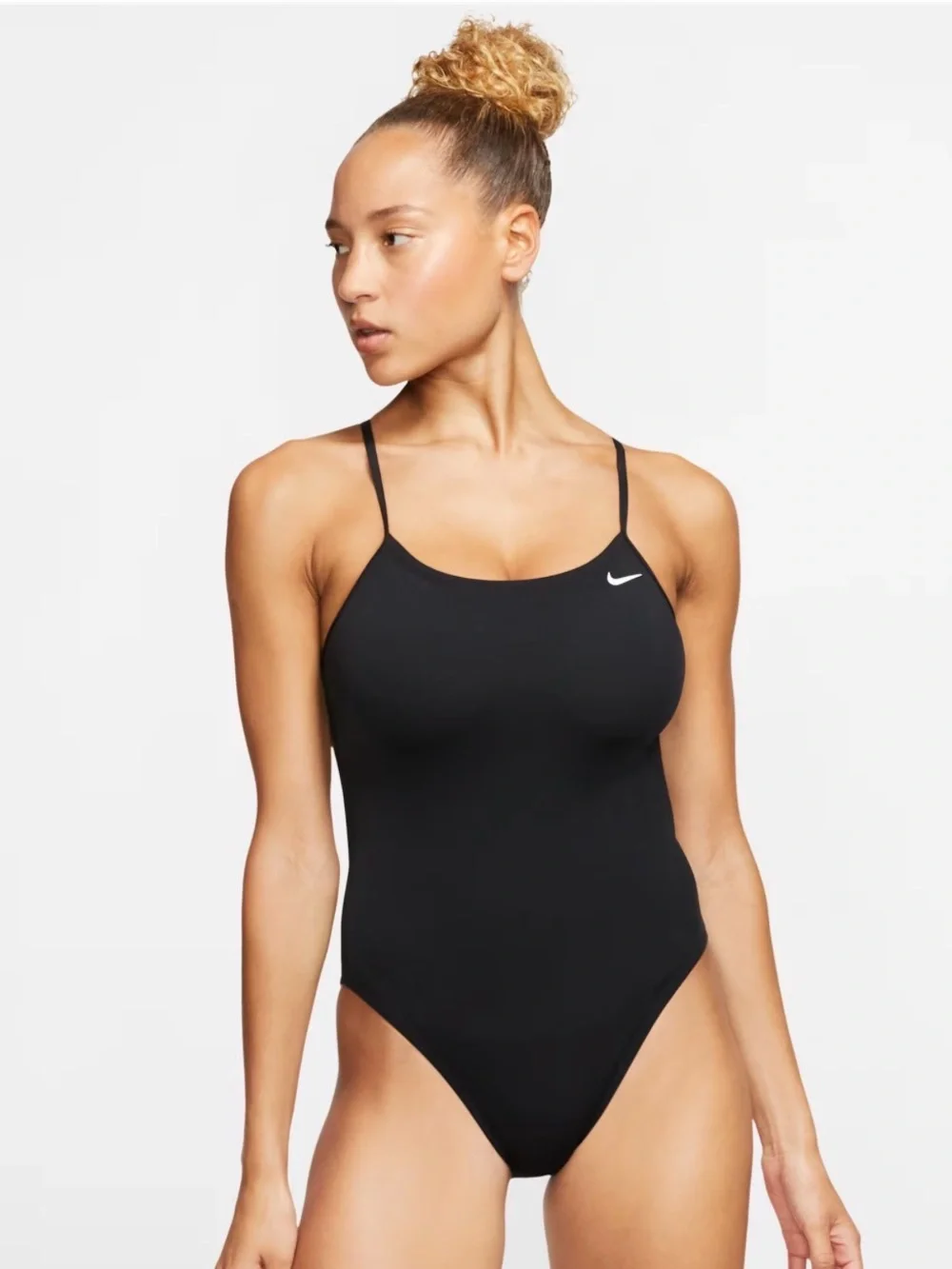 Nike Black Hydrastrong Cutout One-Piece Swimsuit size 30 (small)